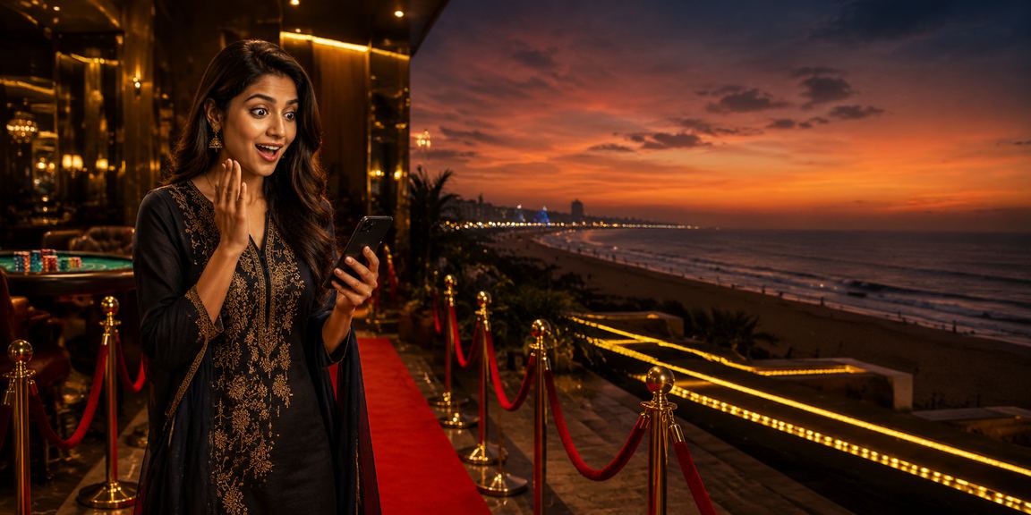 Chennai Marina Beach at dusk symbolizing a vibrant gaming journey