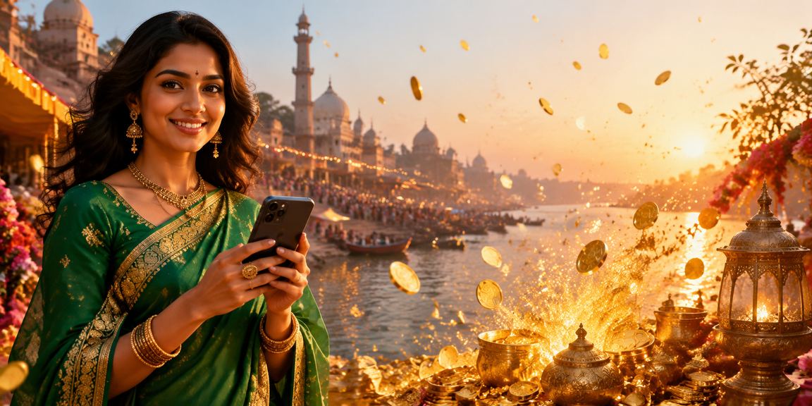 Indian player conducting lottery deposit using mobile payment app